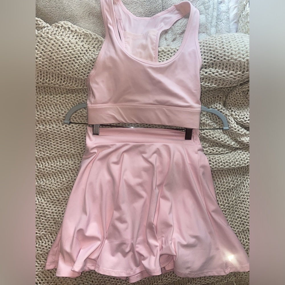 Fabletics Pink Tennis Set Bra & Skirt Size XS